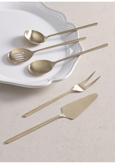 The Mia Giallo Servis Seti Gold 5 Parça - Servis Takımı Bej