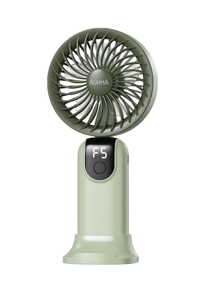 Robeve Auhma Aufn19 5 Kademeli Güçlü El Fanı Mini Fan Şarjlı Taşınabilir Mini Vantilatör, Dijital Ekranlı,
