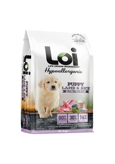 Loi Kuzu Etli ve Pirinçli Yavru Köpek Maması 15 KG