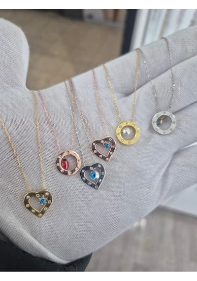 925 Ayar Papatya Silver Altın Modeli Kolye.rose.gold.rodaj Gümüş