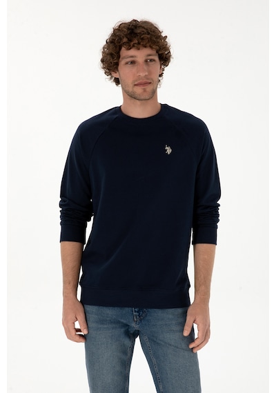 U.S. Polo Assn. Erkek Regular Fit Bisiklet Yaka Lacivert İnce Basic Sweatshirt 50313752-VR033