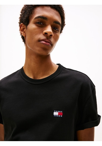 Tommy Hilfiger Tjm Reg Badge Tee Ext Erkek Siyah T-shirt - Dm0dm20322