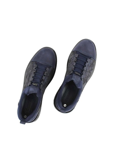 Erkek Lacivert Kalın Tabanlı Nubuk Deri Sneaker