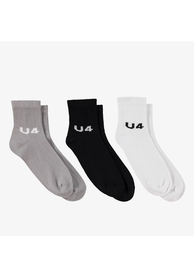 United4 Unıted4 Soket 3lü Logosuz Unisex Siyah Çorap U3ss60000 Siyah