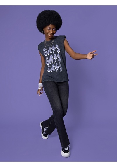 Loose Fit Kadın Tshirt K.kol Antrasit