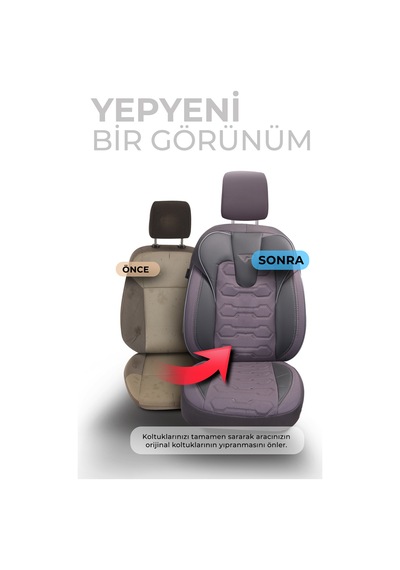 Füme - Füme Panda Sport Serisi Jakar Kumaş Oto Koltuk Kılıfı - Tam Set