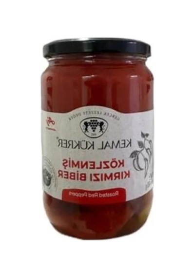 720 Cc Közlenmiş Kırmızı Biber Cam Kavanoz Açık Kahverengi