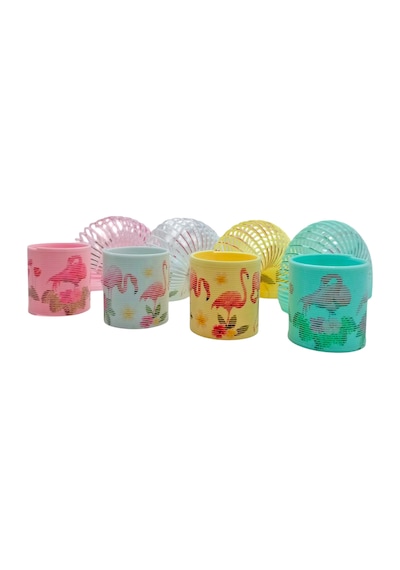 Flamingo Desenli Renkli Stres Yayı Oyuncak Stres Yayı - 5 Cm Çapında - 1 Adet