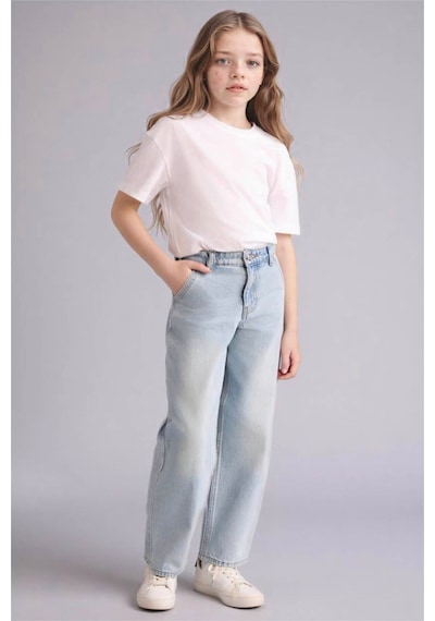 Defacto Baggy Fıt Jean Pantolon Kız Çocuk G4650a826smnm39 Mavi-nm39