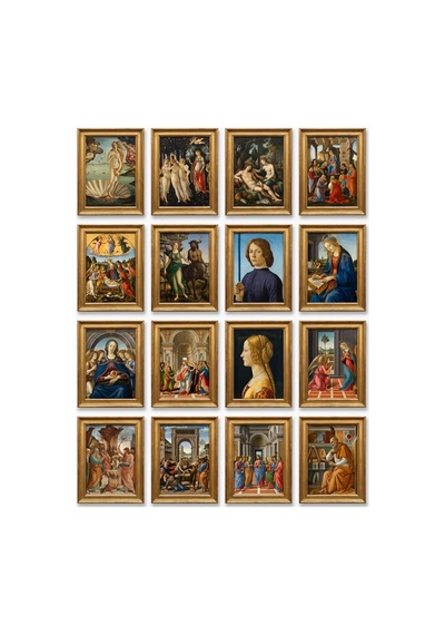Sandro Botticelli Tabloları 16'lı Sticker Seti Laptop Defter Planlayıcı Etiket Çok Renkli