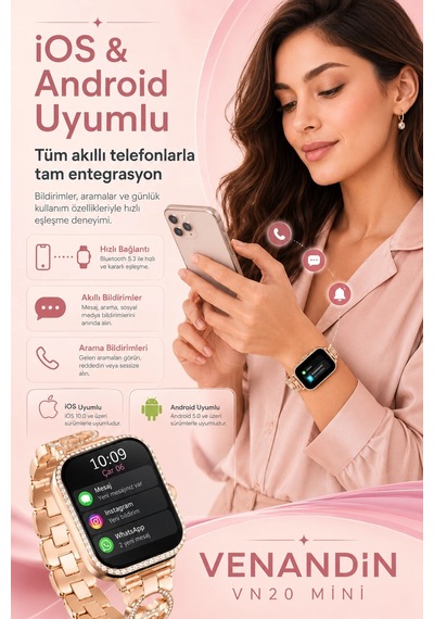 Dokunmatik Ekranlı Akıllı Saat Çoklu Kordon Setli Spor Takip Ve Günlük Kullanım Uyumlu