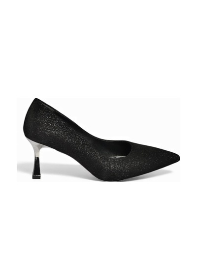 Fox Shoes V820151604 Siyah Kumaş İnce Topuklu Kadın Abiye Ayakkabı Siyah