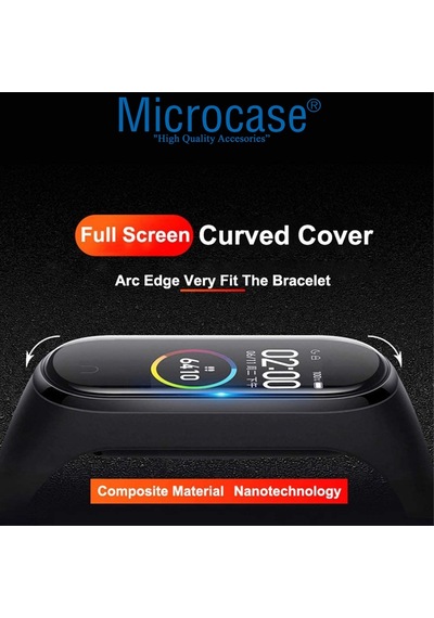 Microcase Xiaomi Mi Band 5 Tam Kaplayan Kavisli 3D Ekran Koruyucu