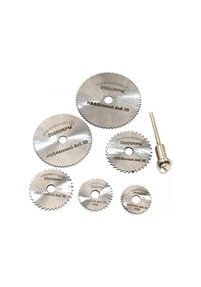 Daire Testere Bıçağı Seti, 6 Adet Döner Alet El Daire Testeresi, 3,2 Mm Çubuklu, Mini Delikli Kesme Diskleri, Ahşap, Plastik, Bakır, Alüminyum Ve İnce Sac İçin Kesme Diskleri