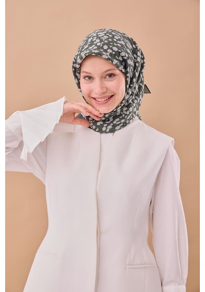 Silk Home Aura Eşarp 140005-11 Koyu Yeşil, Gümüş, Çimen Yeşili