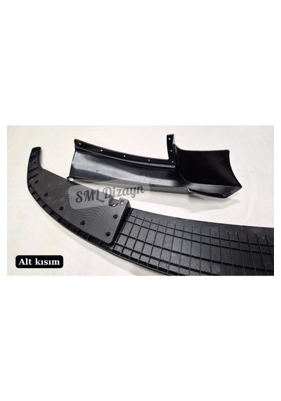 Bmw F30 Karbon Ön Lip Ek 2012-2018 3 Parça Plastik M Tampon Uyumlu