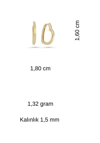14 Ayar Altın Kalp Küpe Sarı 89748980