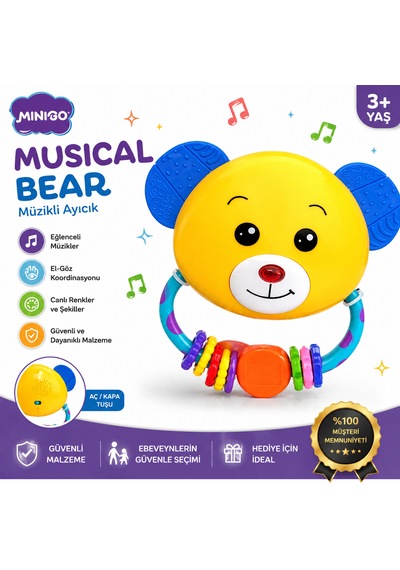 Musical Bear Işıklı ve Müzikli Bebek Oyuncağı Sarı