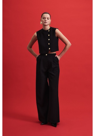 Sateen Lucy Pantolon - Siyah-136953 siyah