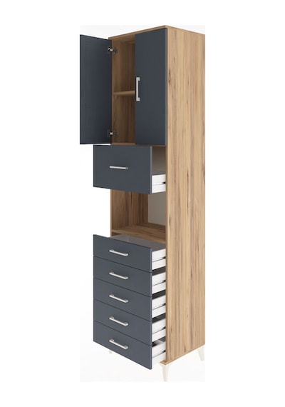 Hyperion Dolap 3 Raflı 6 Çekmeceli 2 Kapaklı 60x44x243 Çam-an... Çam Hyperion Dolap 3 Raflı 6 Çekmeceli 2 Kapaklı 60x44x243 Çam-an... Çam