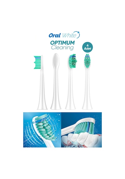 Oral White Sonic Optimum Cleaning Philips Sonicare Uyumlu 4 Adet