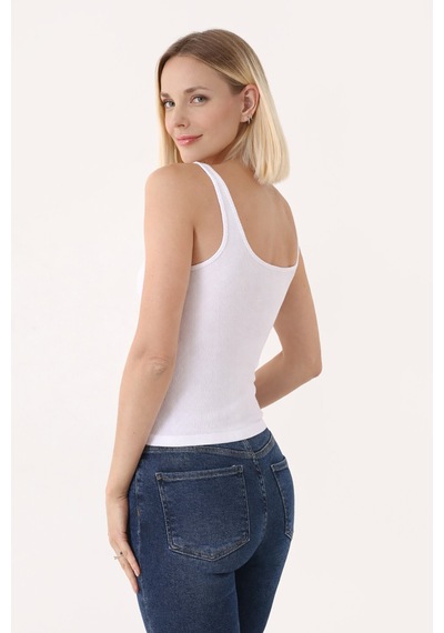 Nbb Kadın Beyaz Kare Yaka Seamless Body beyaz