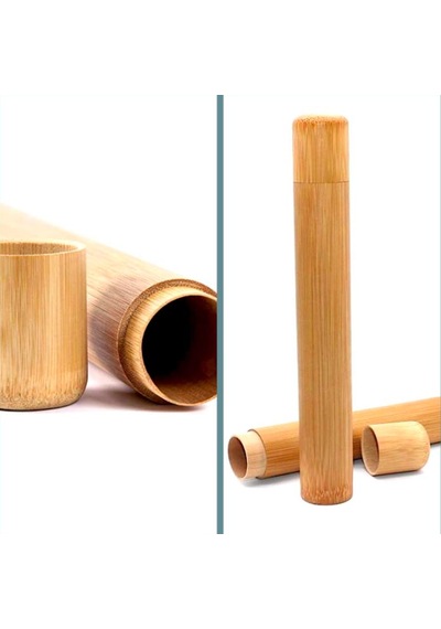 Omeniv Minimal Doğal Bambu Diş Fırçası Kutusu Diş Fırçası Kabı Diğer