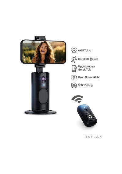 Akıllı Telefon Tutucu 360 Otomatik Yüz Takipli Bluetooth Kumandalı Selfie Çekim Aparatı