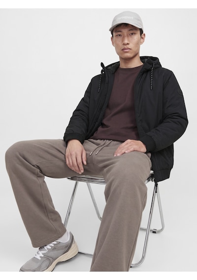 Jack & Jones Erkek Bagcik Ayarli Kapüsonlu Ceket - Fusion - 12302241 Siyah