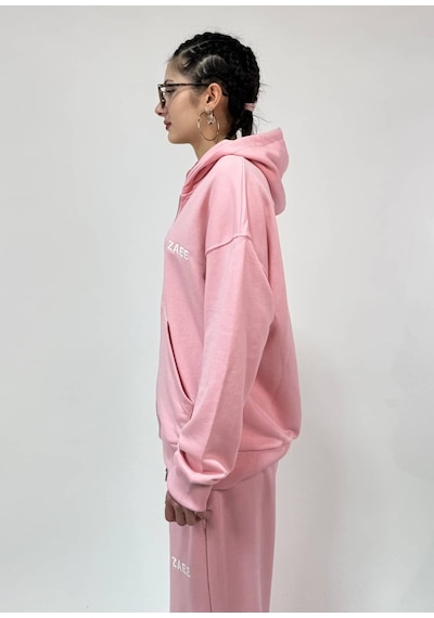 Zaee İnce Kumaş Nakışlı Oversize Premium Zip Hoodie Çok Renkli