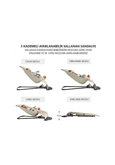 Bebekler İçin Oyuncaklı Üç Kademeli Ana Kucağı