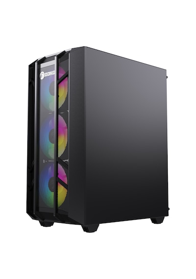 Zoko Hunter 4x12 CM ARGB Fan Mesh Panel Temperli Cam Bilgisayar Kasası Siyah