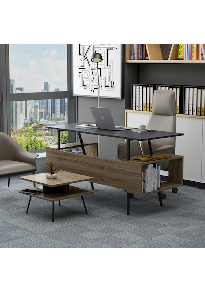 Lagomood İrony İnfy Ofis Takımı Antrasit Ceviz