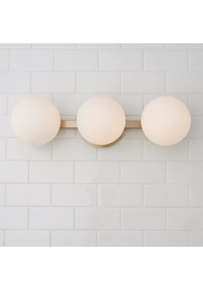 Rsylight Rustik Dekoratif Metal Modern Masa Üstü Eskitme Kaplama Bal Opal Camlı Tavan Duvar 3 Lü Avize Siyah
