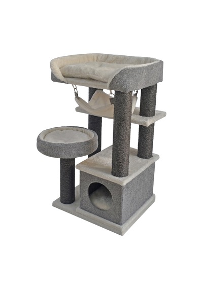 Tommy - 884 - Çok Katlı Lüks Kedi 48x40x90 Evli - Ilkestor - Tırmalama Gri