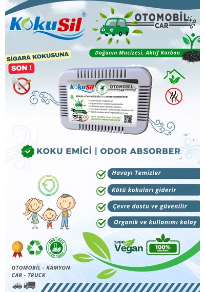 KokuSil Otomobil, Araba, Oto ve Kamyon Koku Giderici Koku Emici