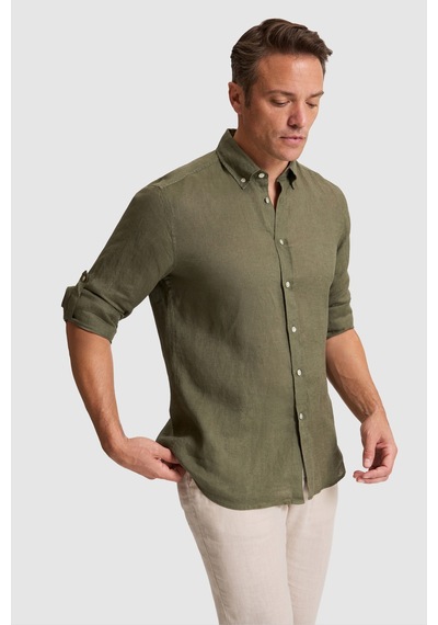 U.s. Polo Assn. Erkek Koyu Haki Gömlek Desenli 50319065-vr111