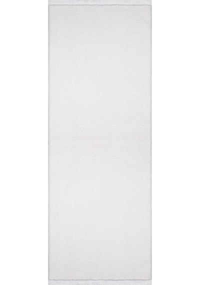 Valeryhome Vl Comfort Düz Saçaklı Peluş Düz Yolluk Ekru Düz Saçak Ekru