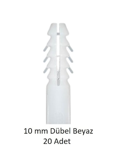 Dübel, 10 Mm Beyaz Dübel, 20 Adet