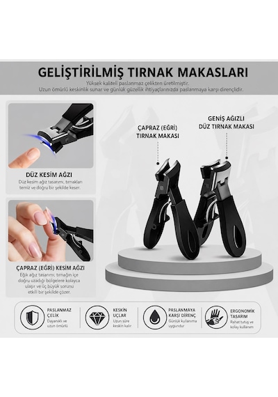 Valkyrie 6 Parça Batık Tırnak Makası Seti Profesyonel Pedikür Manikür Bakım Seti B5pp