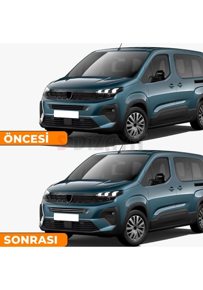 S-dizayn Peugeot Rifter Makyajlı Krom Ön Tampon Çıtası 2 Prç 2024 Üzeri A+ Kalite