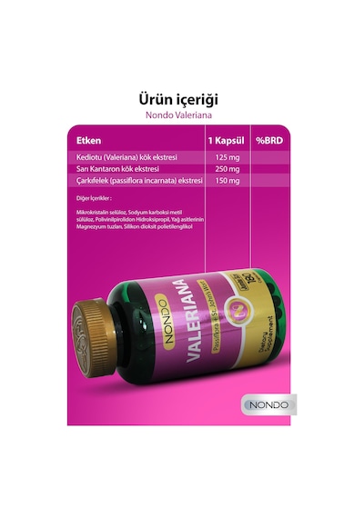 Nondo Valeriana Kedi Otu Jumbo Boy 180 Kapsül