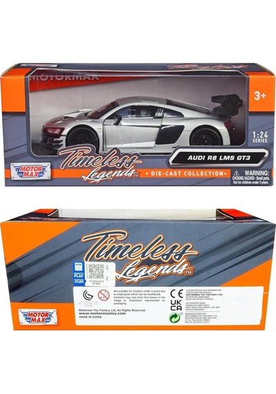 Audi R8 Lms Gt3 - 1:24 , Gümüş , Zamansız Efsaneler Serisi 1/24 Diecast Ntw Varyantı