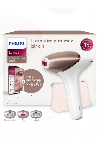 Philips Lumea 9900 Serisi BRI953/01 IPL Tüy Alma, SkinAI Uygulama,Vücut,Yüz ve Bikini,3 Başlık,Çanta