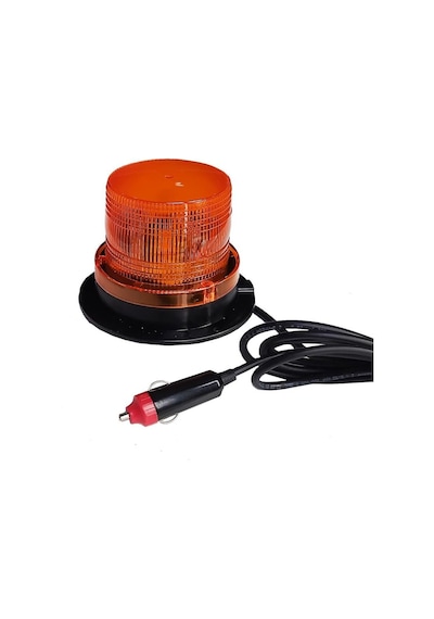 12v-110v Çakar Flaş Tepe Lamba Mıknatıslı Çakmak Fişli Ledli 85 93 Mm Sarı