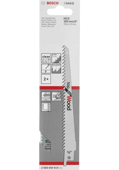 Bosch S 644 D Top For Wood 2'Li Panter Testere Bıçağı - 2608650614