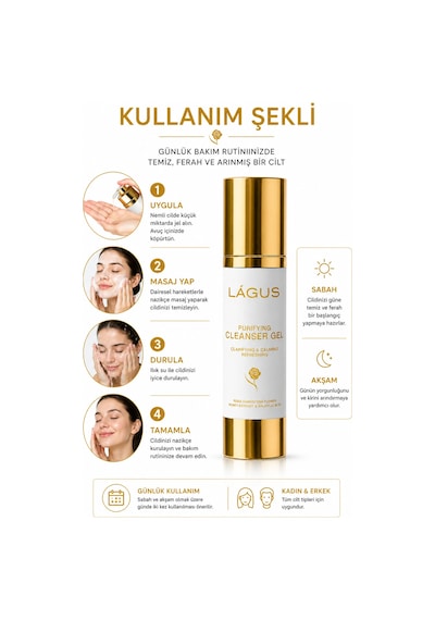 Lágus Siyah Nokta Karşıtı ve Gözenek Arındırıcı Yüz Temizleme Jeli 100 ML
