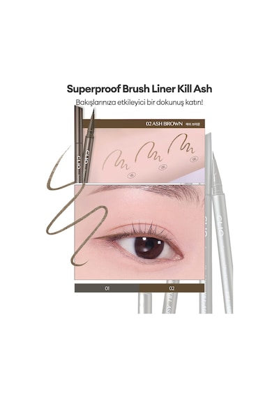 Clio Superproof Brush Liner Kill Ash 002 Ash Brown