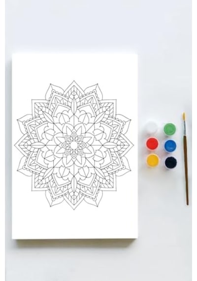 Pster21647 Mandala Tuval Kanvas Tablo Boyama Hobi Seti 8 30x40cm -