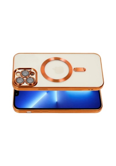 Apple iPhone Uyumlu,  13 Pro Kılıf Kross Magneticsafe Kapak - Turuncu